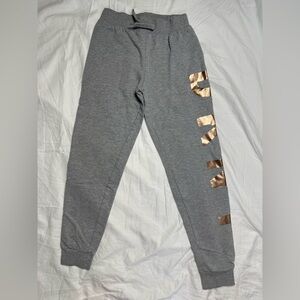 Medium Gray Kids Joggers with Gold Accents DKNY sports